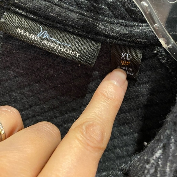 Marc Anthony Mens Speckled Slim Fit 1/4 Zip long sleeve Jacket Shirt pullover XL - Picture 5 of 9